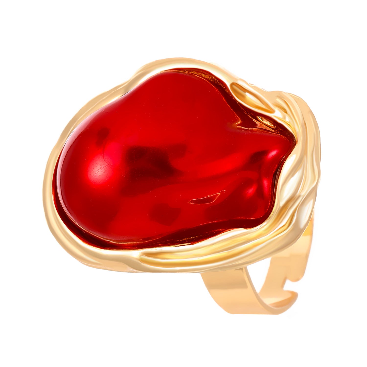 Wholesale Baroque Inlaid Colorful Shaped Pearl Ring Retro Irregular Alloy Rings